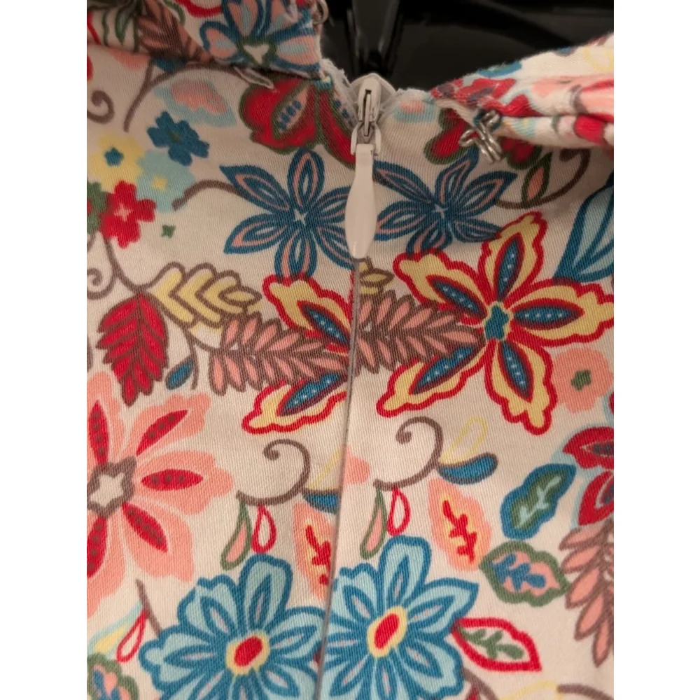 Women's LUSIO Floral Mini Dress M White Multi - Picture 5 of 9